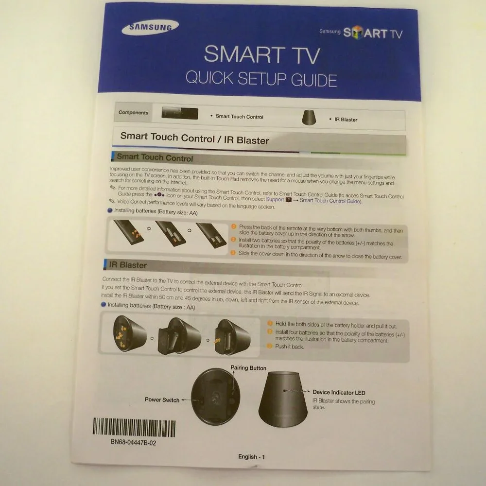 New* 2 Samsung Remotes, IR Blaster & W/Booklet